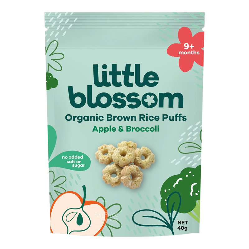 LITTLE BLOSSOM Organic Baby Puffs - Apple Broccoli
