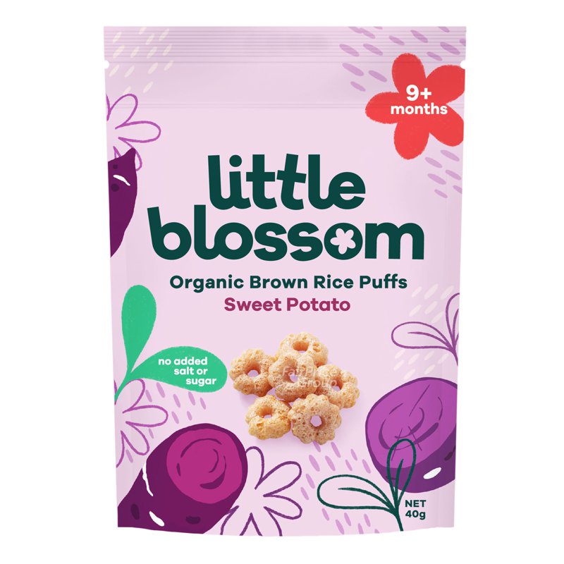 LITTLE BLOSSOM Organic Brown Rice Puffs - Sweet Potato