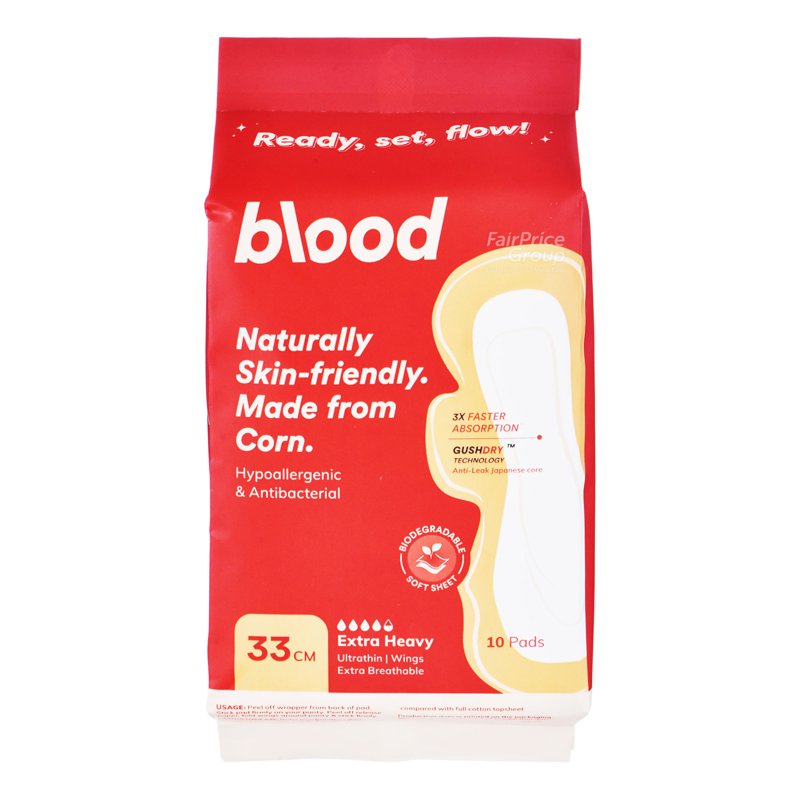 Blood Sanitary Pad - Extra Heavy (33cm) 10 per pack