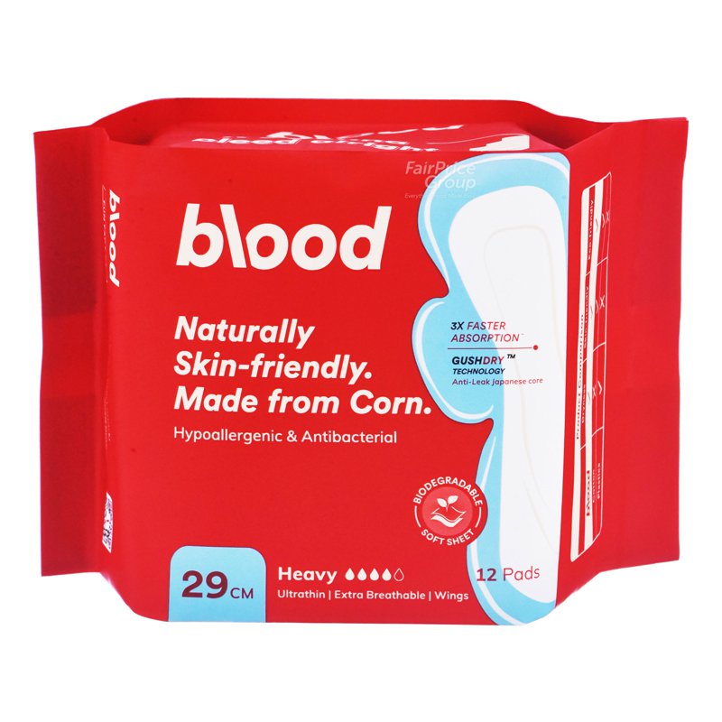 Blood Sanitary Pad - Heavy (29cm) 12 per pack