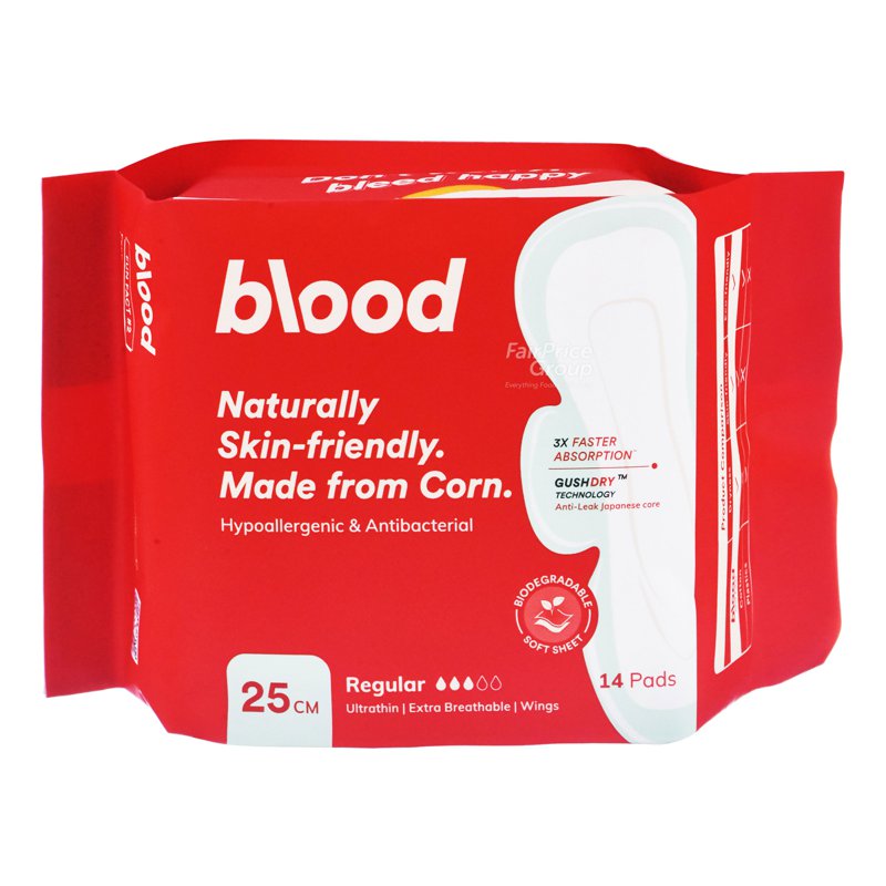 Blood Sanitary Pad - Regular (25cm) 14 per pack