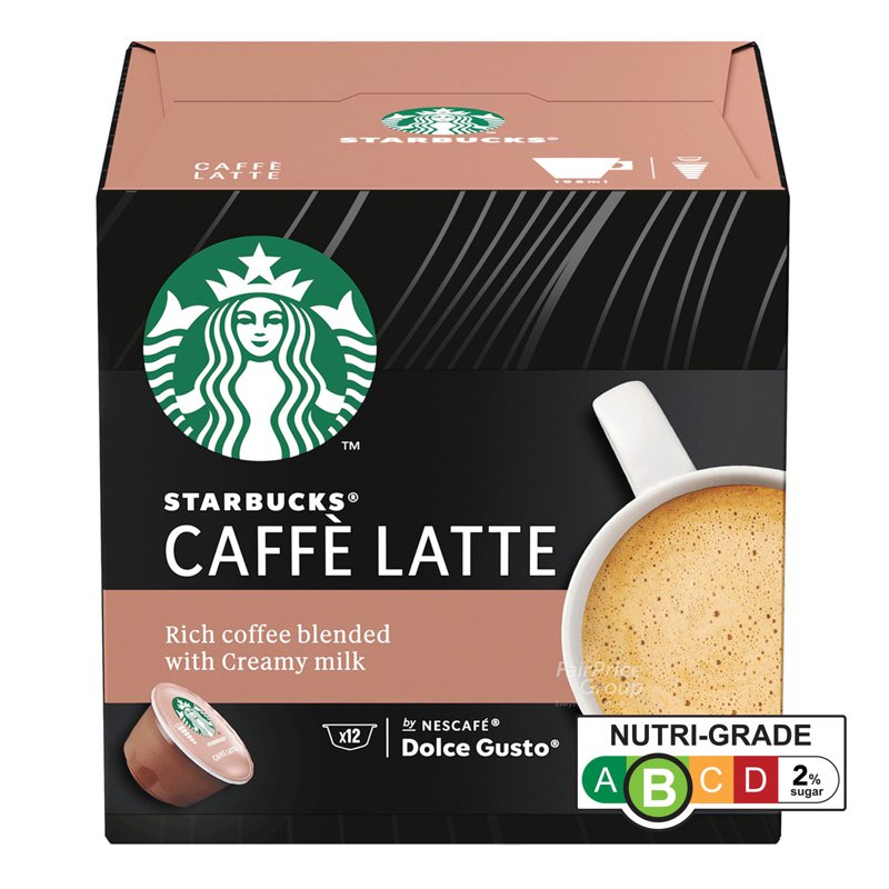 Nescafe Dolce Gusto Starbucks Coffee Capsules-Caffe Latte 12 per pack