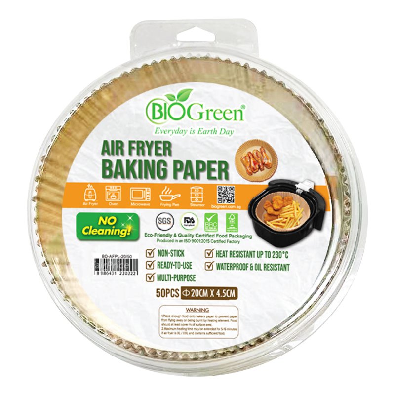 Bio Green Air Fryer Baking Paper - 20cm x 4.5cm 50 per pack