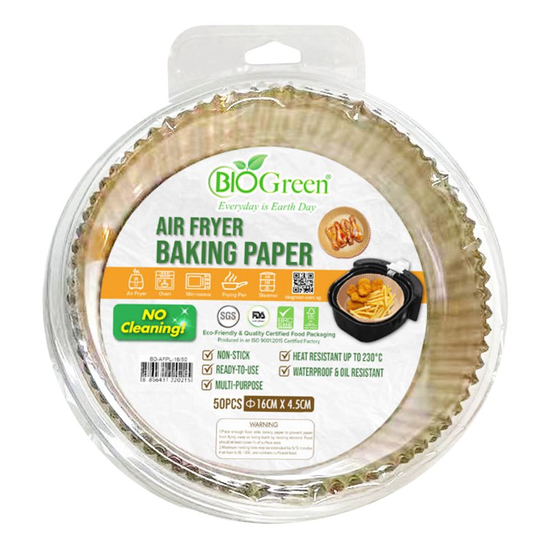 Bio Green Air Fryer Baking Paper - 16cm x 4.5cm 50 per pack