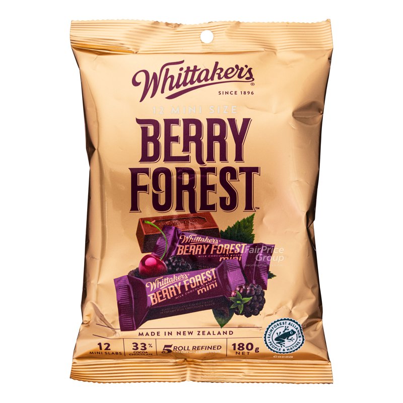 Whittaker's Mini Milk Chocolate Bar - Berry Forest