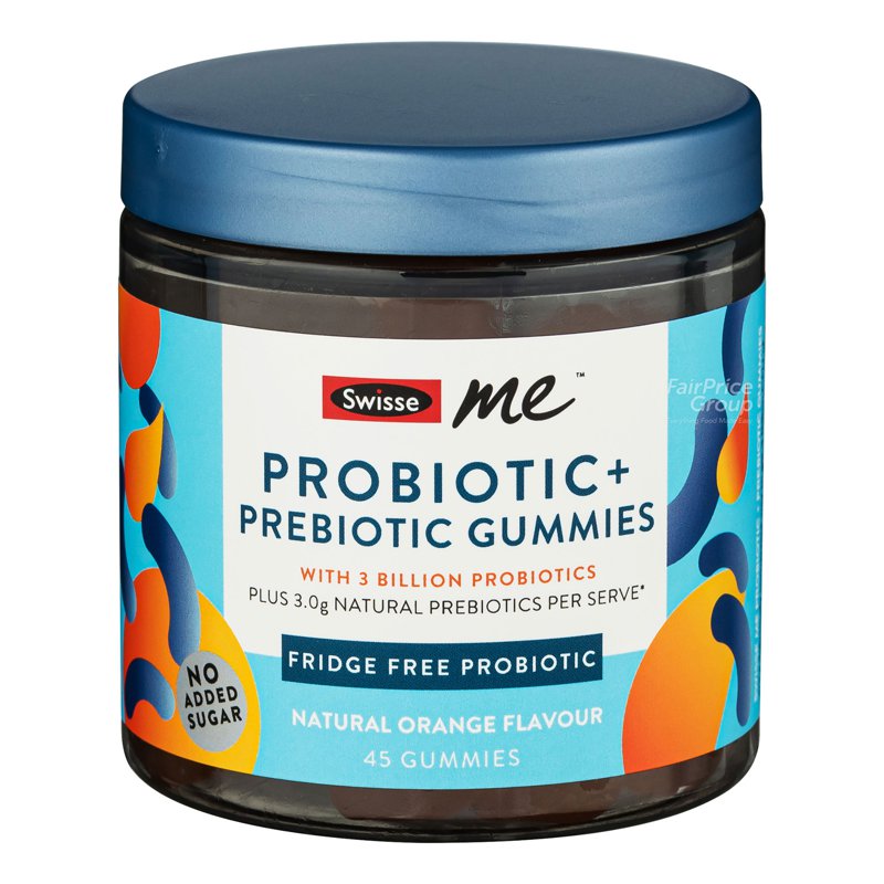 Swisse Adult Probiotic + Prebiotic Gummies - Natural Orange 45 per pack