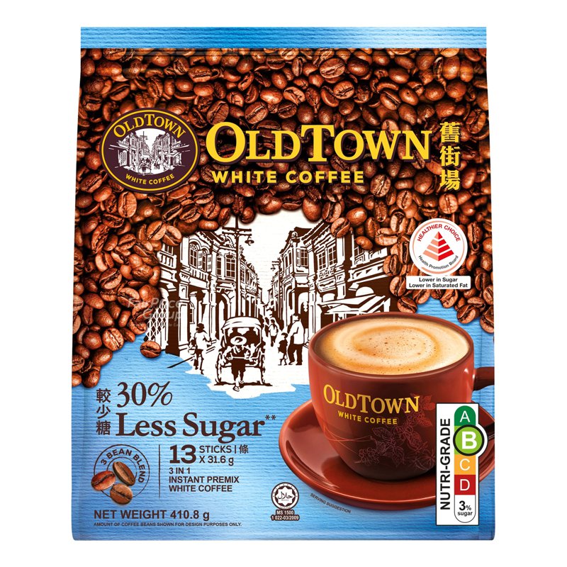 Old Town 3 in 1 Instant White Coffee - Less Sugar