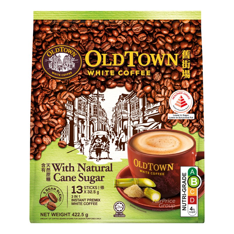Old Town 3 in 1 Instant White Coffee - Natural Cane Sugar