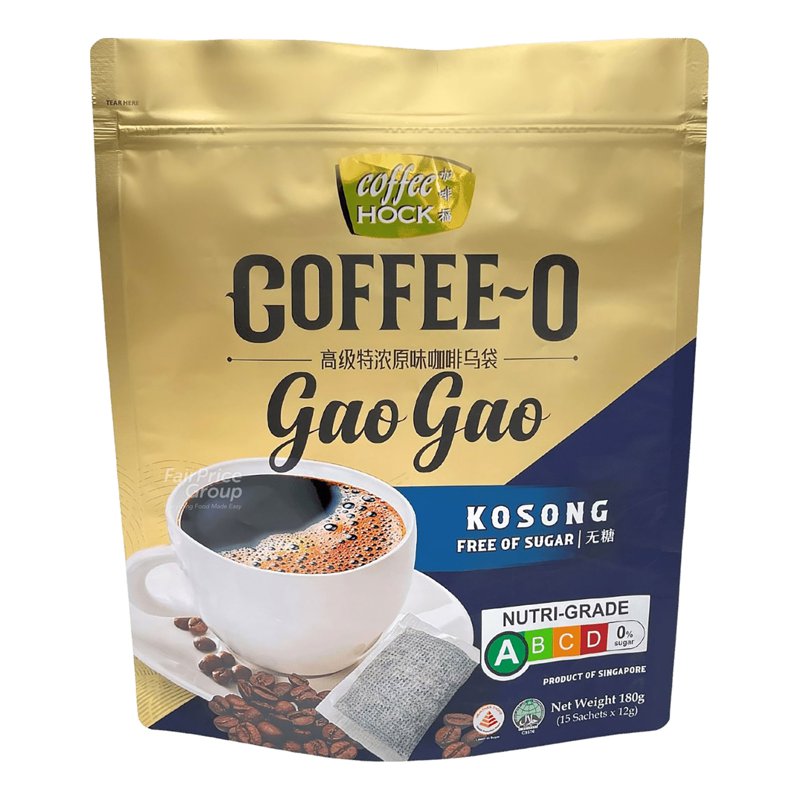 COFFEEHOCK Coffee Hock Instant Coffee-O Bags Gao Gao - Kosong (Sugar Free)