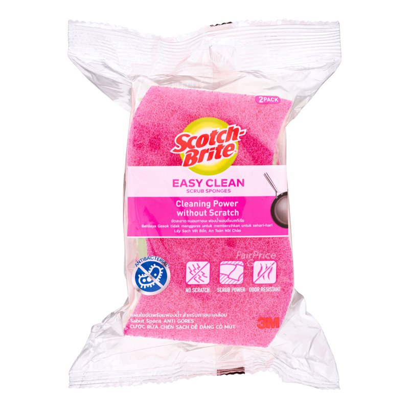 Scotch Brite Easy Clean Scrub Sponge - Non-Scratch 2 per pack