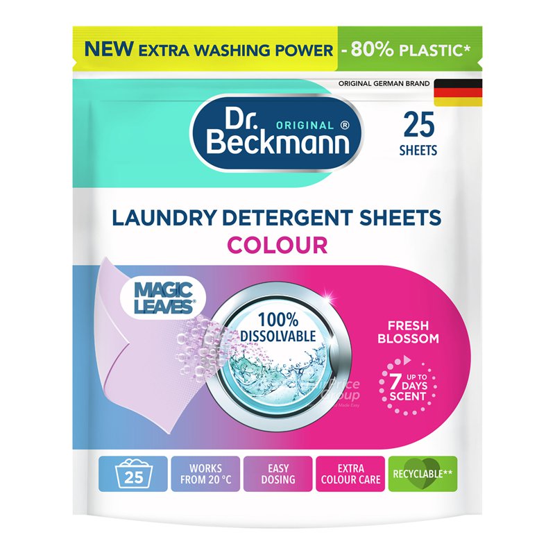 Dr. Beckmann Magic Leaves Laundry Detergent Sheets - Colour 25 per pack