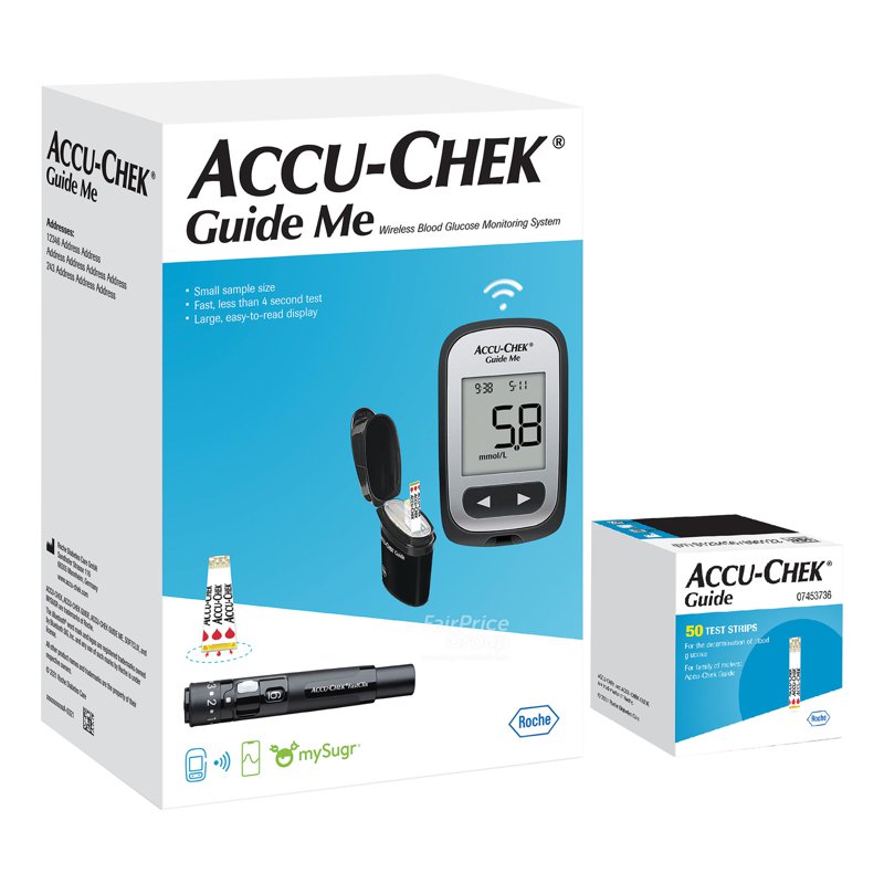 Accu Chek Guide Me Meter + Guide Test Strips 1 per pack