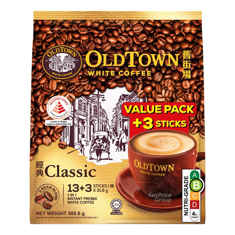 Old Town 3-in-1 Coffee Instant White Coffee - Classic 13 +