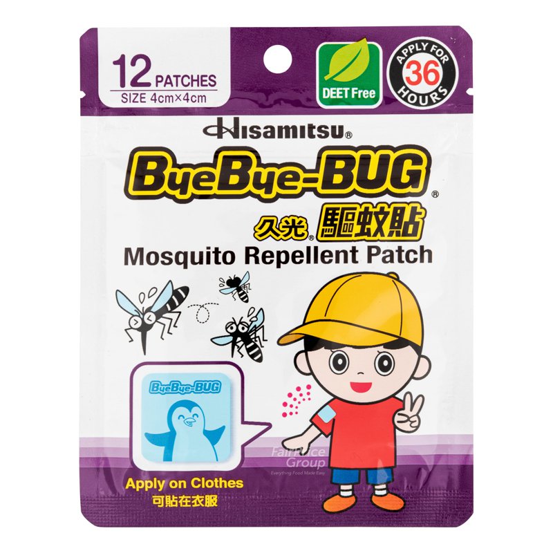 Hisamitsu Byebye-bug Mosquito Repellent Patch 12 per pack