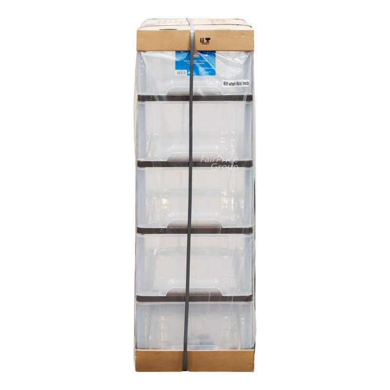 Homeproud 5 Drawers with Wheels - (with Castors) 1 per pack