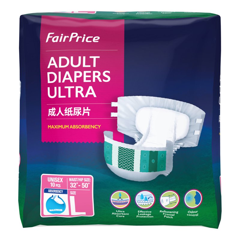 FairPrice Adult Ultra Taped Diapers - L 10 per pack