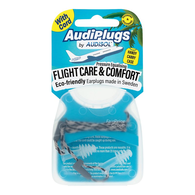 Audiplugs Flight Care & Comfort Earplugs with Cord 1 per pack