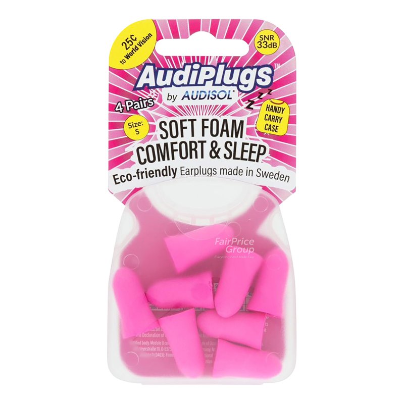 Audiplugs Soft Foam Comfort & Sleep Ear Plugs 8 per pack