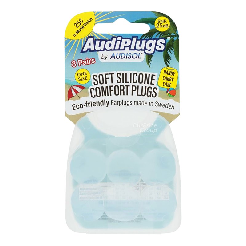 Audiplugs Soft Silicone Earplugs 6 per pack