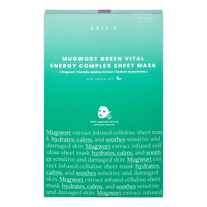 Axis-Y Mugwort Green Sheet Mask 5 per pack
