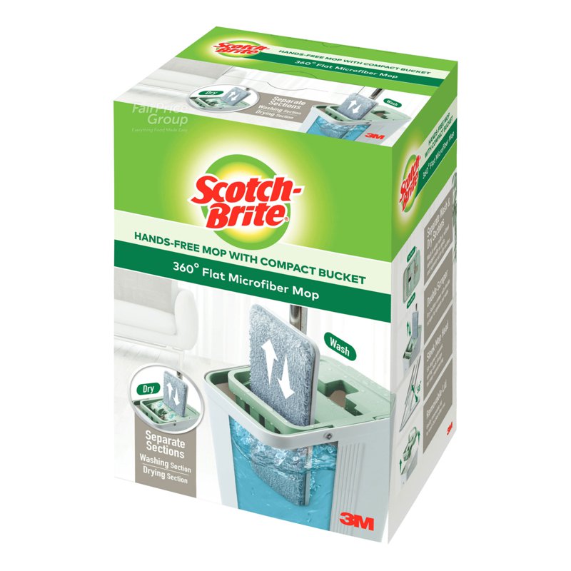 Scotch-Brite Hands-Free Mop with Compact Bucket 1 per pack