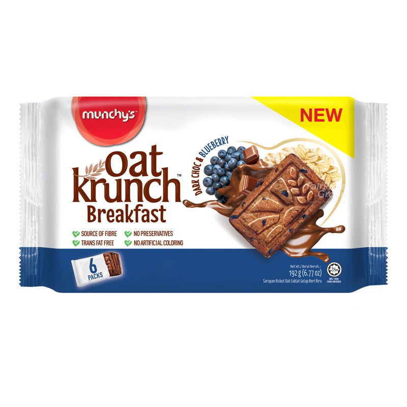 Munchy's Oat Krunch Breakfast - Dark Choc & Blueberry 6 per pack