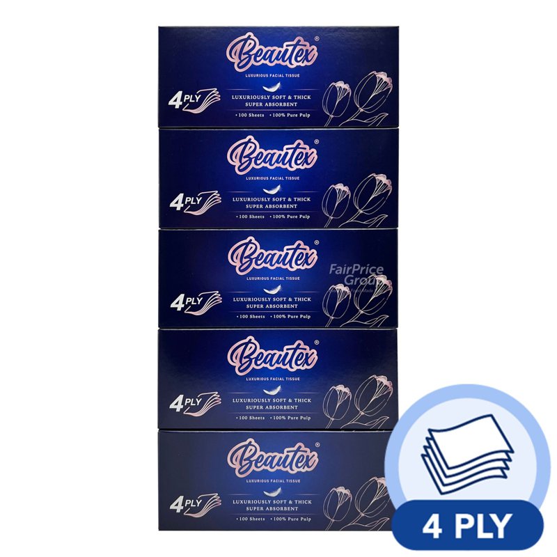 Beautex Facial Tissue Box - Special (4ply) 5 x 100 per pack