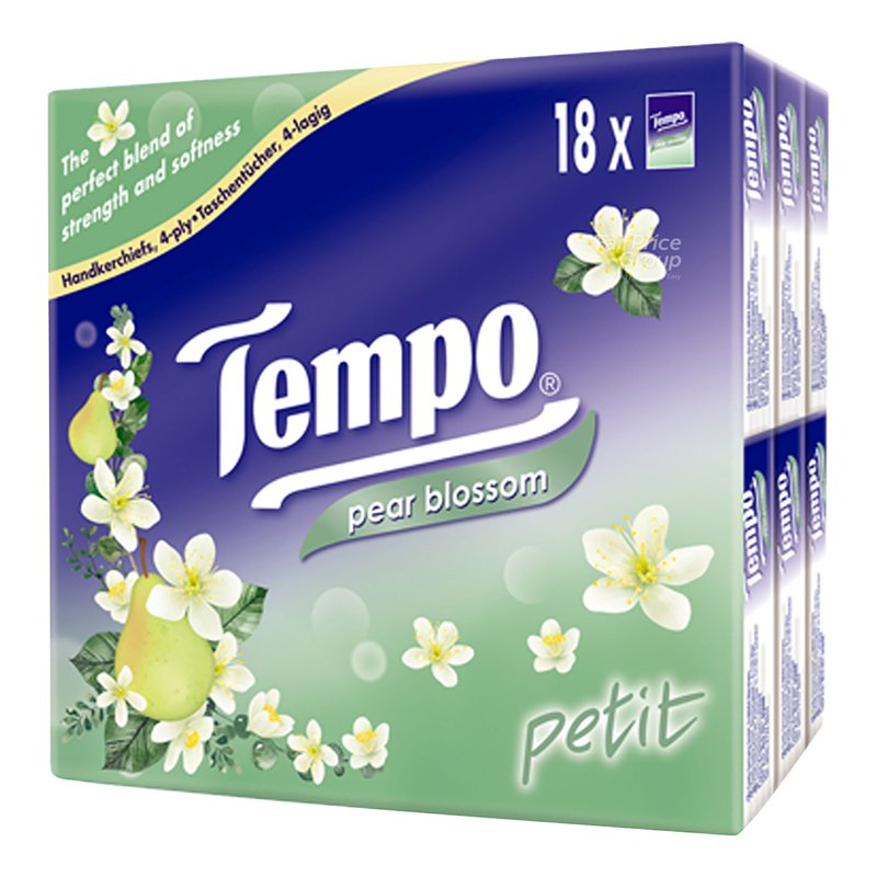 Tempo Petit 4ply Handkerchiefs - Pear Blossom 18 x 7 per pack