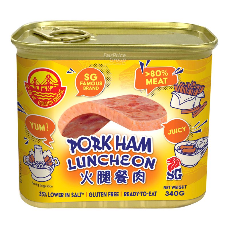 Golden Bridge Pork Ham Luncheon - Lower in Salt 340g