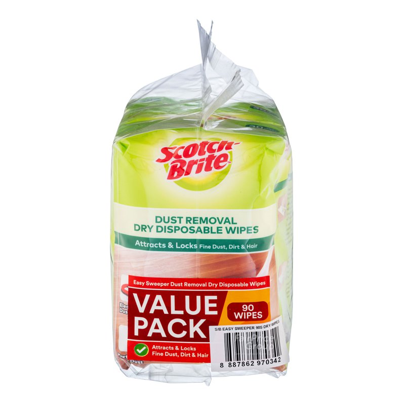 3M Scotch-Brite Easy Sweeper Dry Wipes 90 per pack