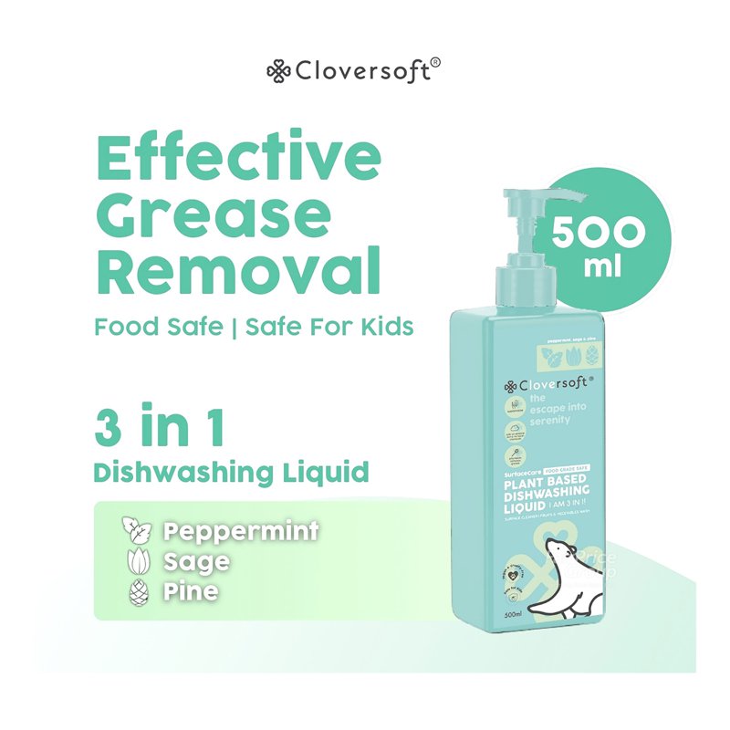 Cloversoft Dishwashing Liquid - Peppermint, Sage & Pine