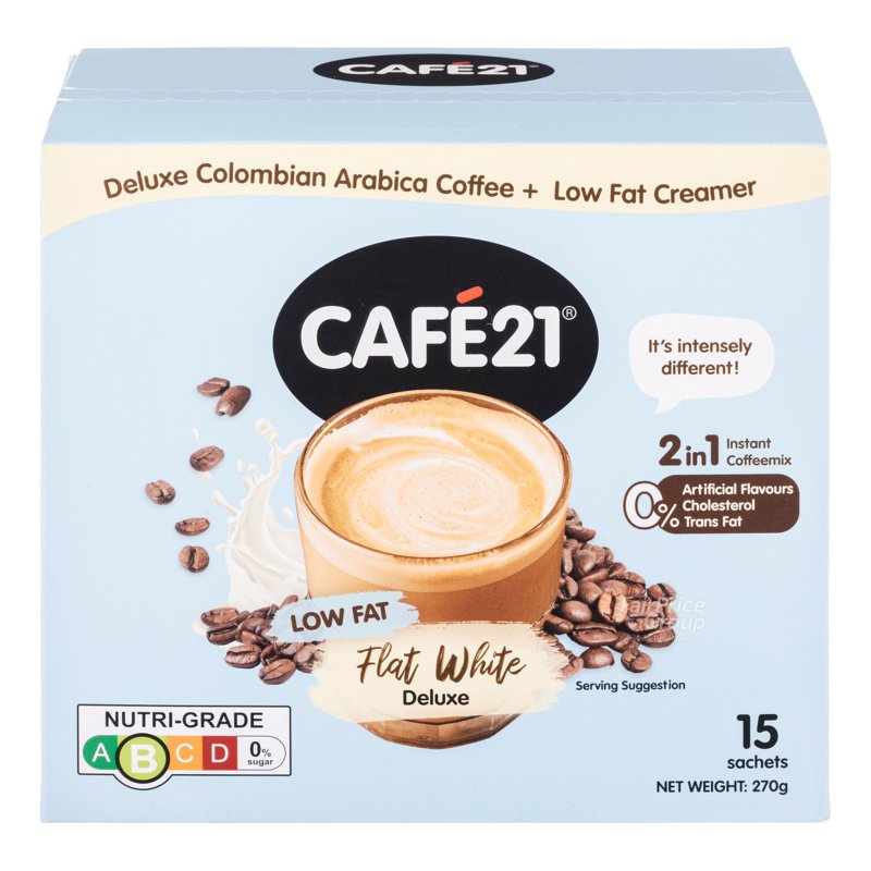 CAFE 21 Low Fat 2-in-1 Instant Coffeemix - Flat White