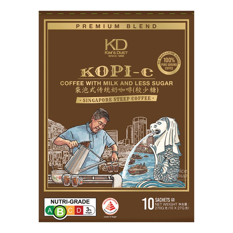 Kim's Duet Kopi-C Coffee with Less Sugar & Non-Diary Creamer