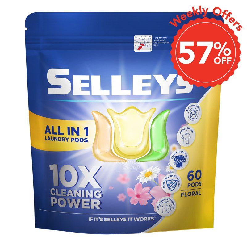 Selleys All in 1 Laundry Pods Refill - Floral 60 per pack