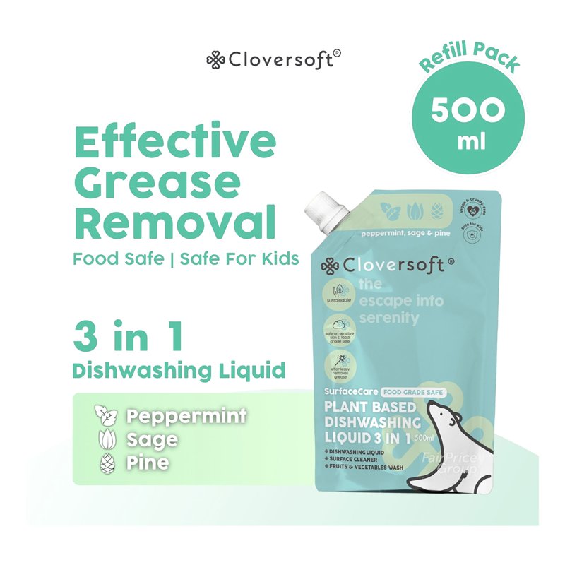 Cloversoft Dishwashing Liquid Refill - Peppermint, Sage & Pine