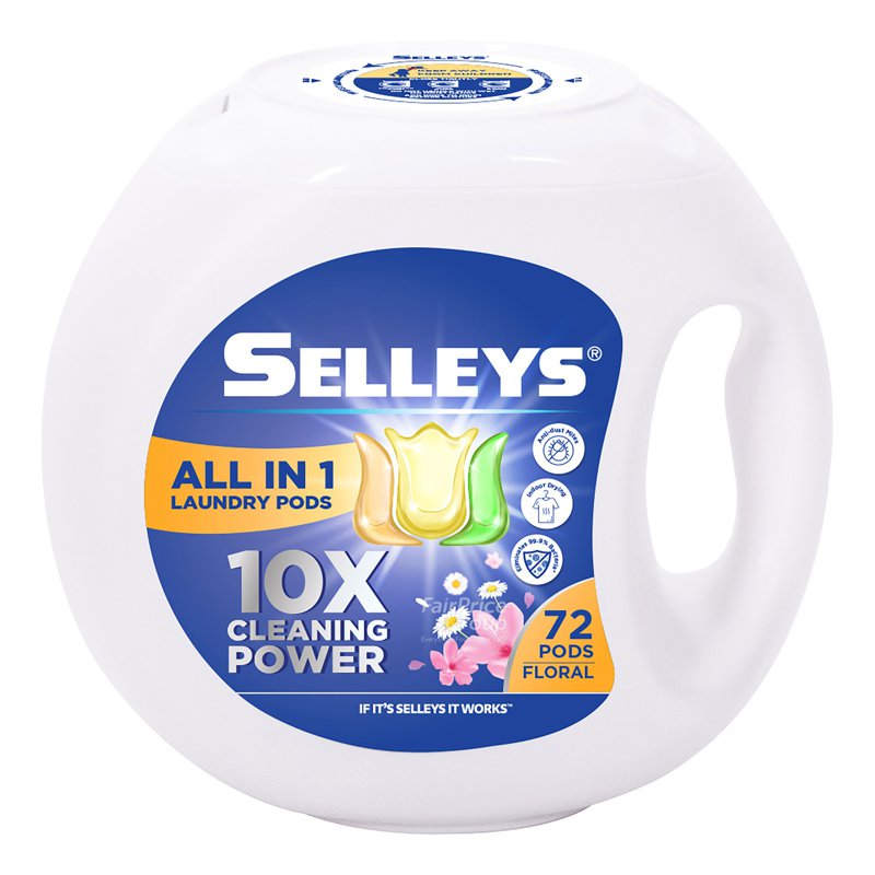 Selleys All in 1 Laundry Pods Tubs - Floral 72 per pack