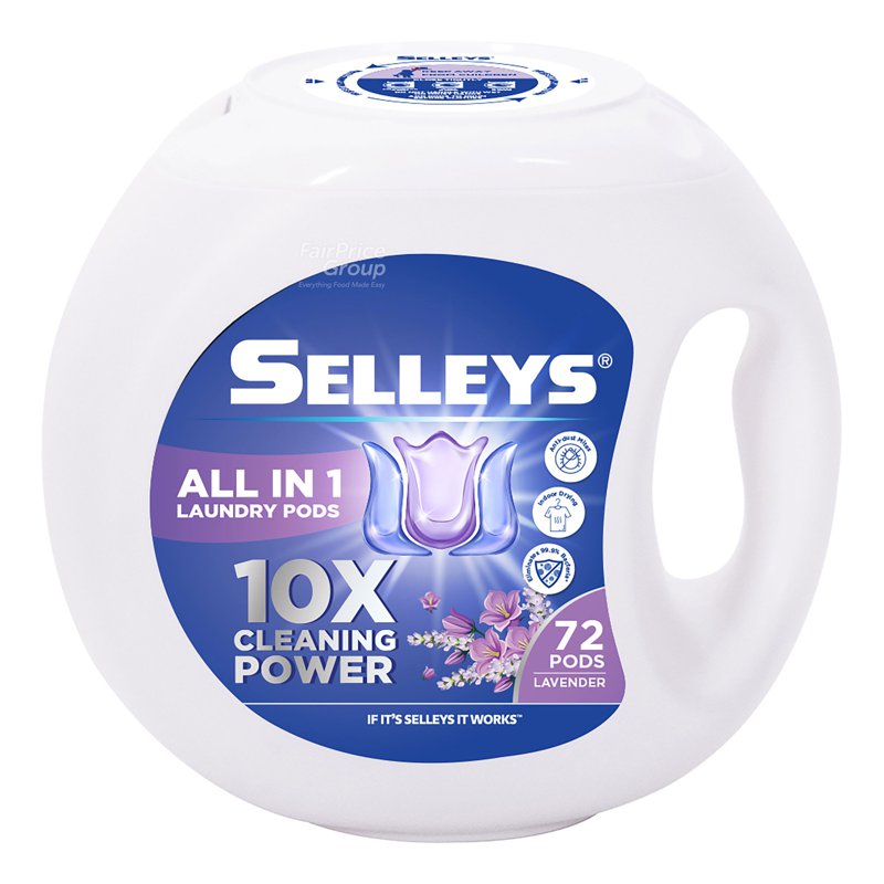 Selleys All in 1 Laundry Pods Tubs - Lavender 72 per pack