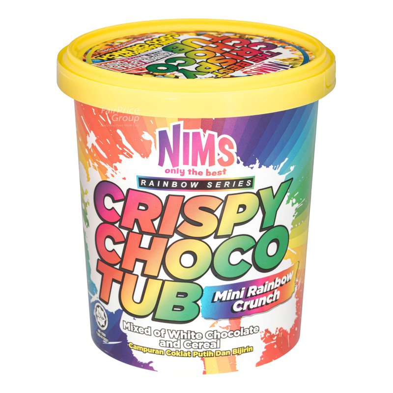 Nims Crispy Choco Tub - Mini Rainbow Crunch with White Choco 250g