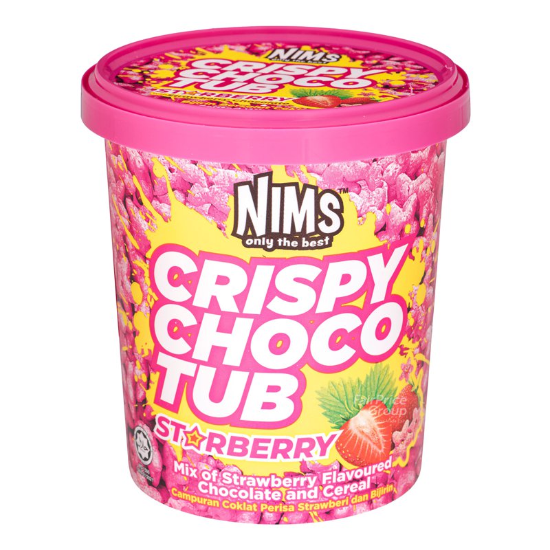 NIMS Crispy Choco Tub - Starberry with Strawberry Chocolate