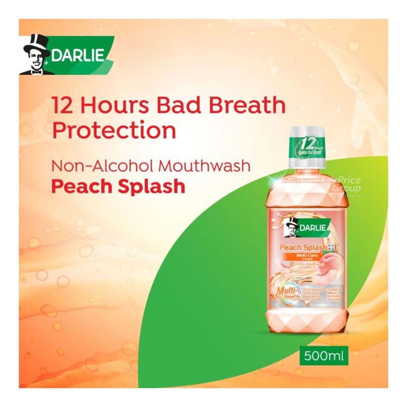 Darlie Antibacterial Zero Alcohol Mouthwash - Peach Splash