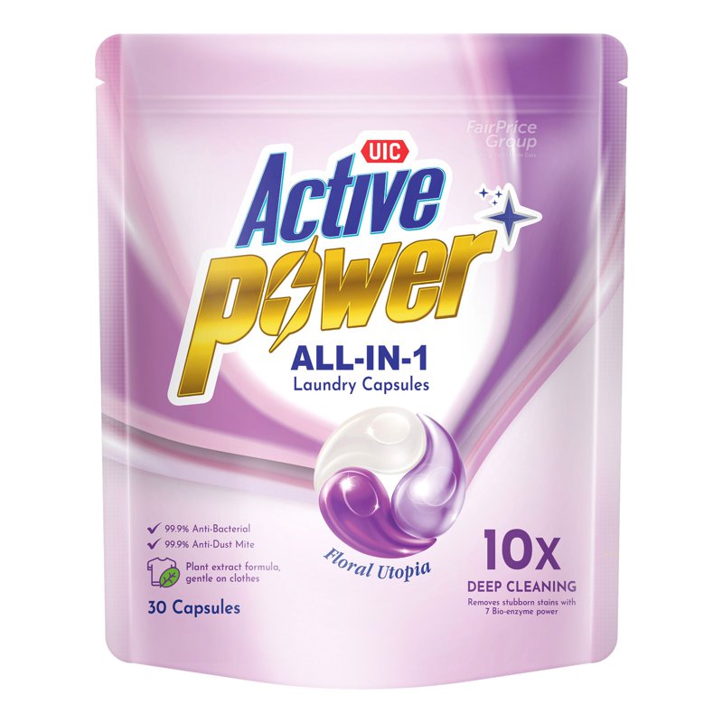 UIC Active Power All-In-1 Laundry Capsules - Floral Utopia 30 per pack