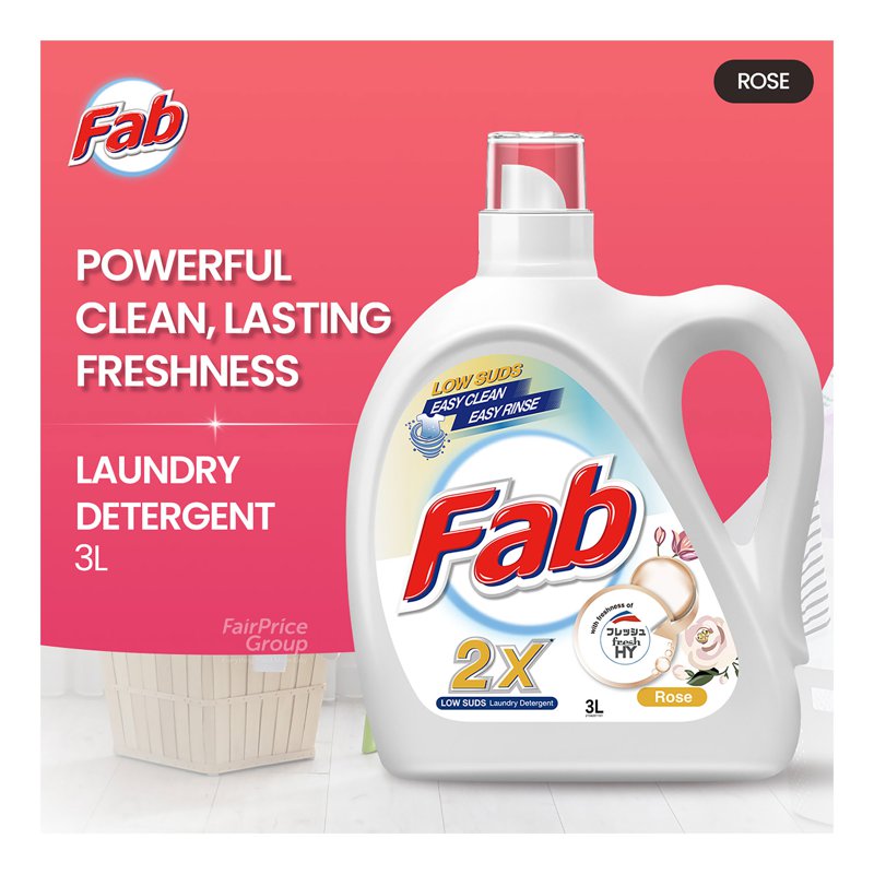 FAB 2x Low Suds Laundry Detergent - Rose