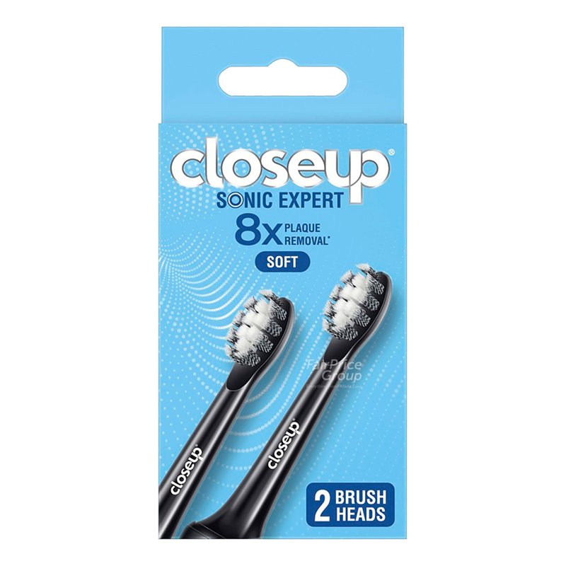 Close Up Sonic Expert Electric Toothbrush Refill - Black 2 per pack