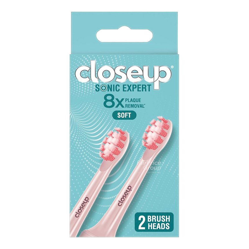 Close Up Sonic Expert Electric Toothbrush Refill - Pink 2 per pack