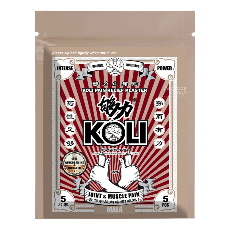 Koli Pain Relief Plaster - Hot Mala 5 per pack