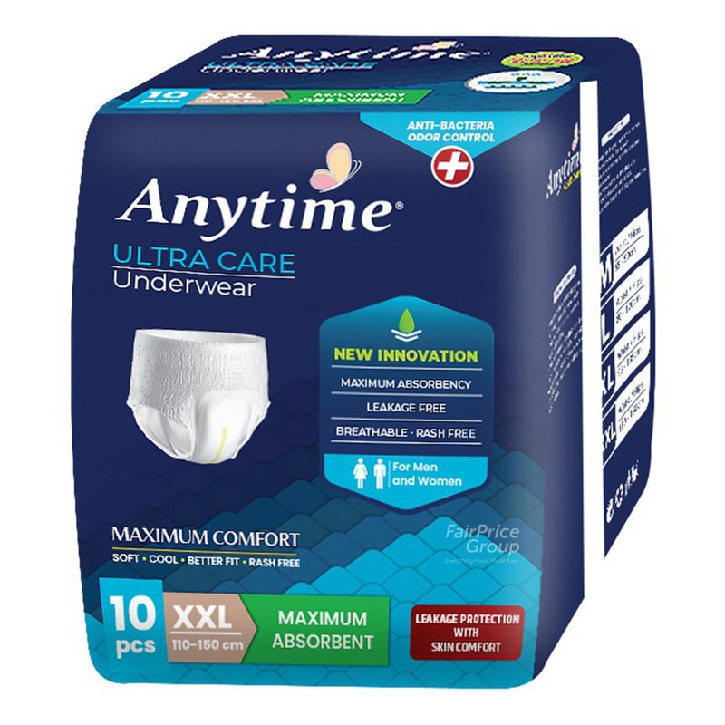 Anytime Anti-bacterial & Odour Control Adult Pants - XXL 10 per pack