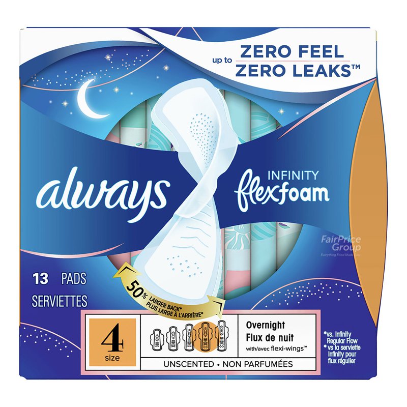 Always Infinity Flexfoam Pad - Night Flow Size 4 (30cm) 13 per pack