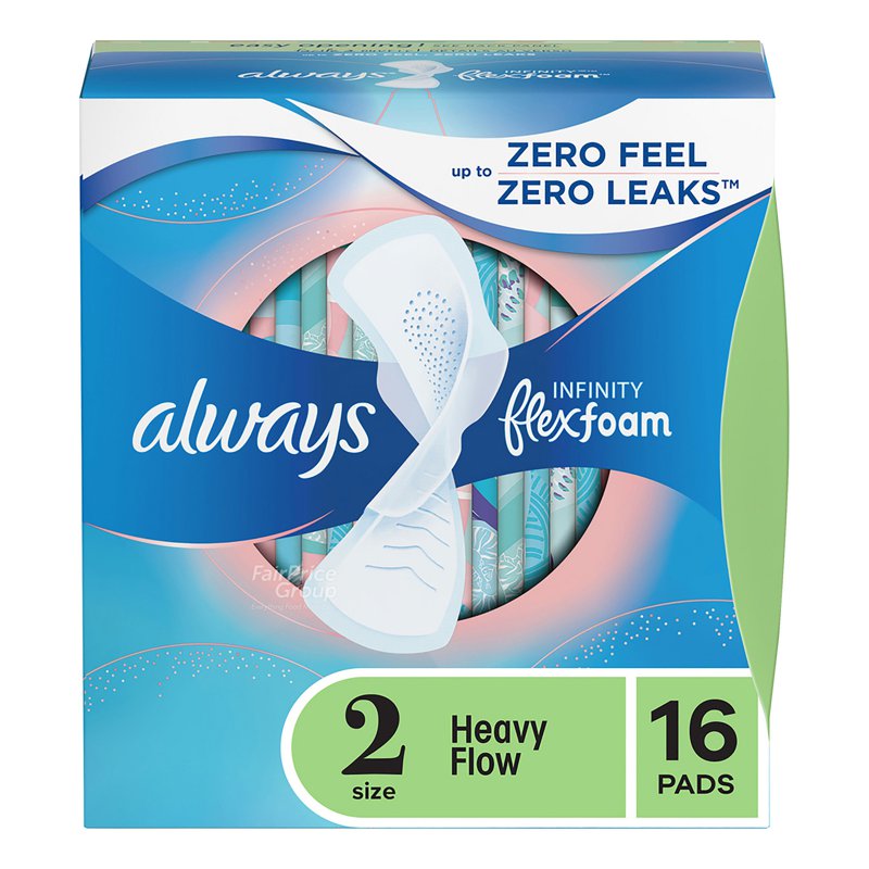 Always Infinity Flexfoam Pad - Heavy Flow Size 2 (27cm) 16 per pack