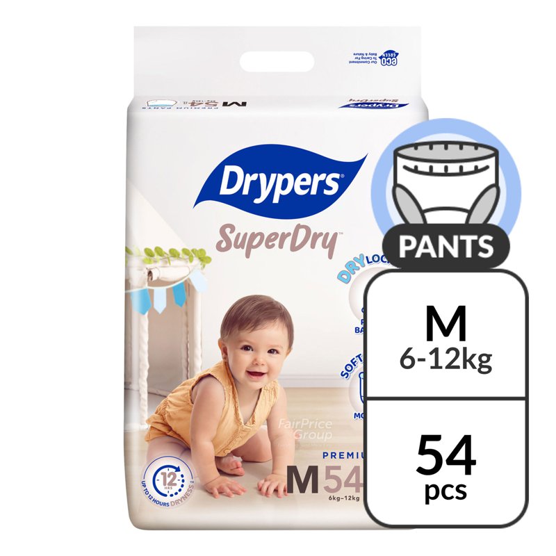 Drypers Superdry Premium Pants - M 54 per pack
