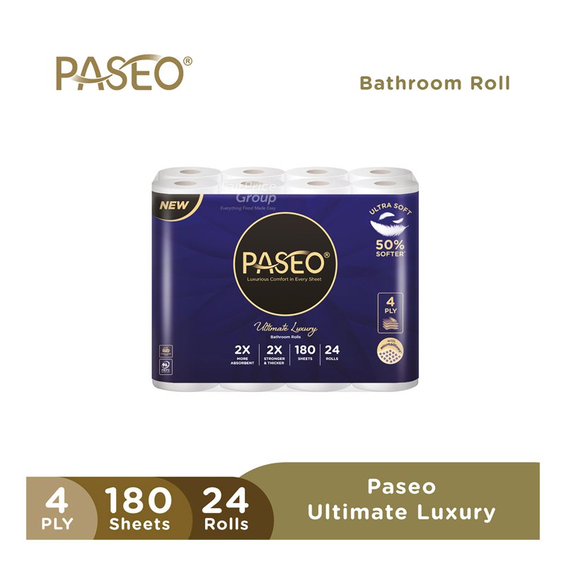 Paseo Luxury Bathroom Tissue Pure Pulp - 4 Ply 24 x 180 per pack